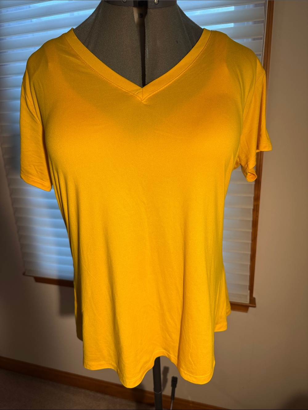 Classic V-Neck Short Sleeve Tee in Bright Yellow